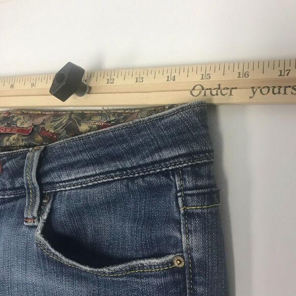 Vigoss Milan Bootcut Jean Juniors 5 Medium Blue Distressed Back Pockets Stretch - Picture 15 of 16